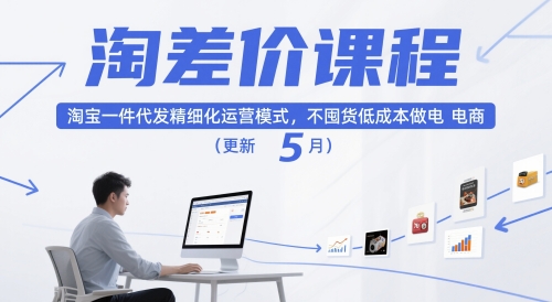 淘差价课程，淘宝一件代发精细化运营模式，不囤货低成本做电商（更新5月）-晓有财道